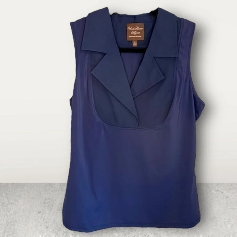 Under Cover Agent size Large sleeveless Blue, golf, tennis, vacation top - NEW